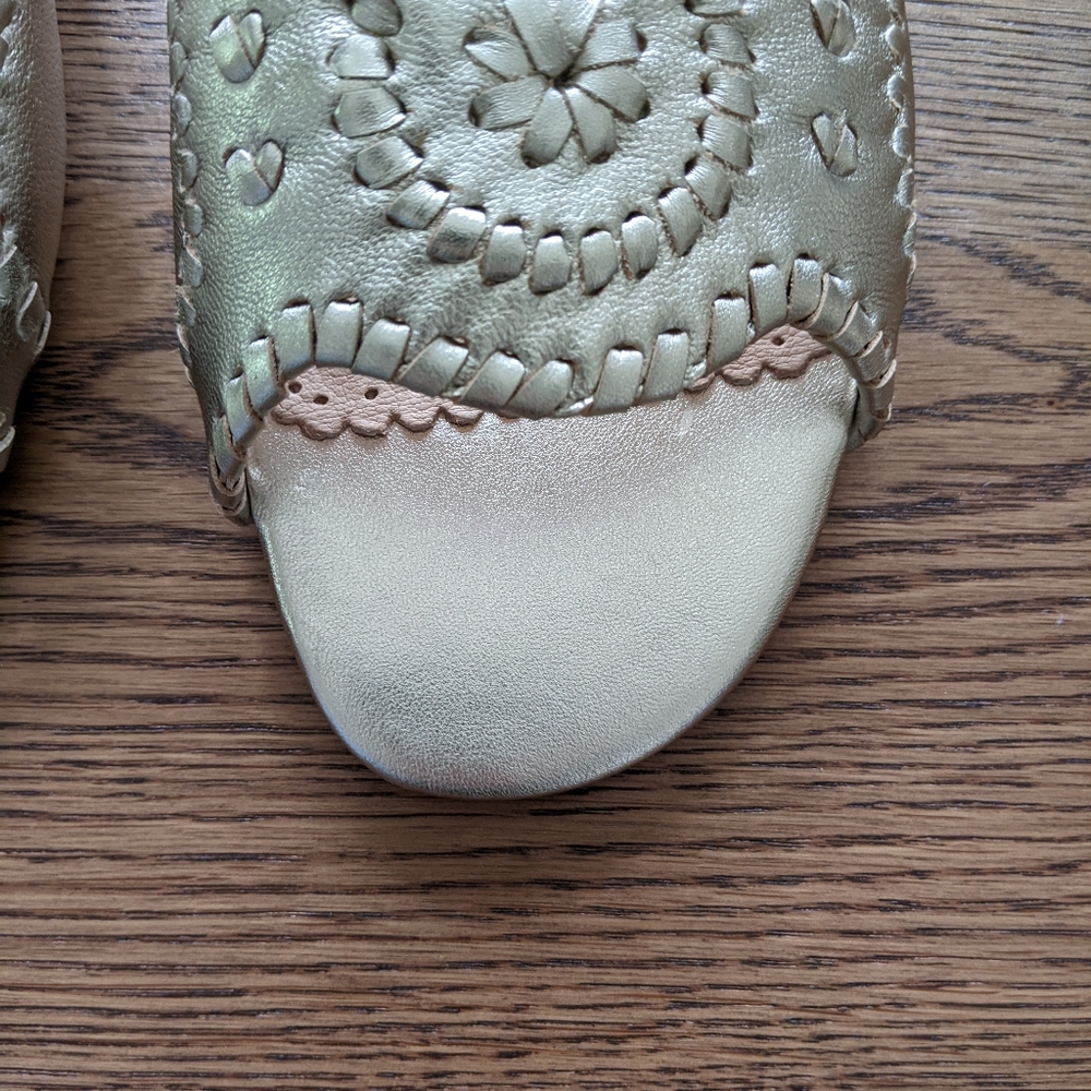 NWOT Jack Rogers Thompson Slides Gold Sandals 8 - Picture 5 of 9